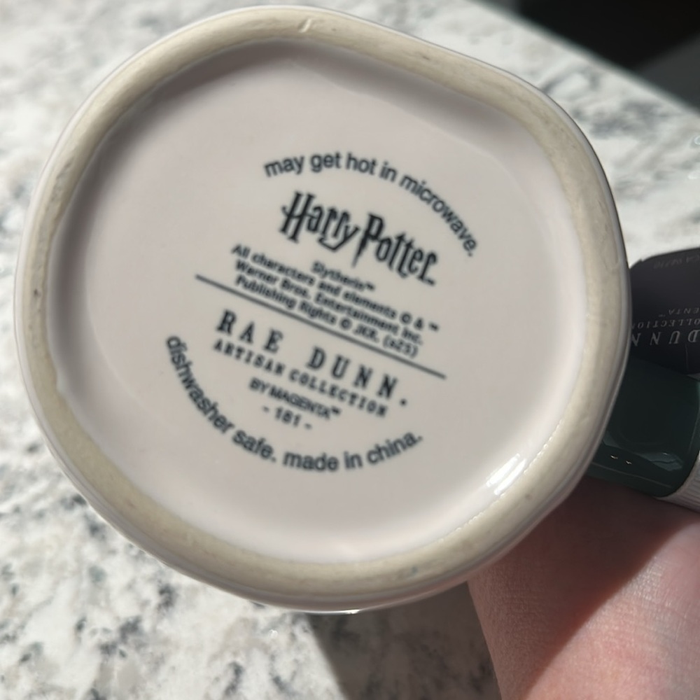 Rae Dunn Harry Potter “SLYTHERIN” Hogwarts Double Sided Ceramic Mug (NWT) - Picture 3 of 3